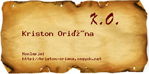 Kriston Oriána névjegykártya
